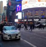 A police vehicle is seen near to the Port Authority in this still image picture obtained from social media video. Instagram/JOSEPH ZAGAMI/Handout via REUTERS